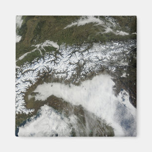 Satellite image of The Alps mountain range Magnet