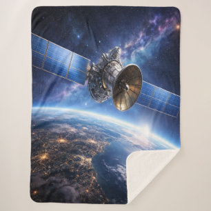 Satellite Over the Planet  Sherpa Blanket