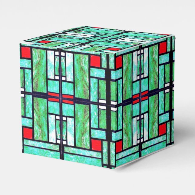 Satellite Photo Mosaic Geometric Favour Box (Front Side)