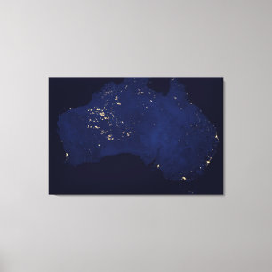 Satellite The Night Lights Of Australia. Canvas Print