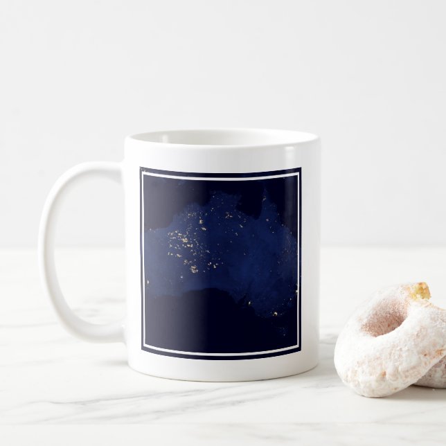 Satellite The Night Lights Of Australia. Coffee Mug (With Donut)