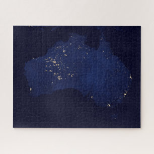 Satellite The Night Lights Of Australia. Jigsaw Puzzle