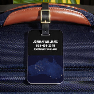 Satellite The Night Lights Of Australia. Luggage Tag