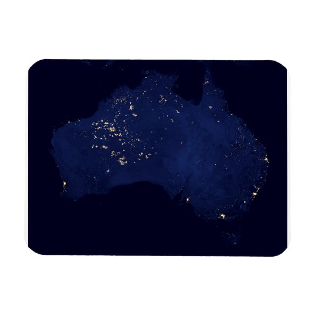Satellite The Night Lights Of Australia. Magnet (Horizontal)