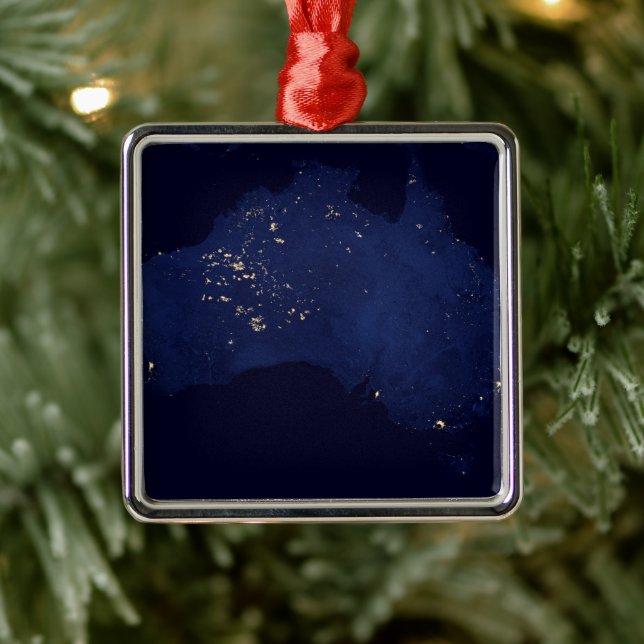 Satellite The Night Lights Of Australia. Metal Tree Decoration (Tree)