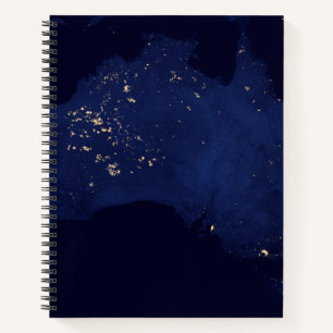 Satellite The Night Lights Of Australia. Notebook