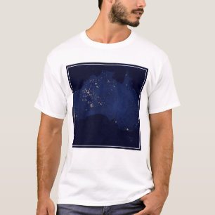 Satellite The Night Lights Of Australia. T-Shirt