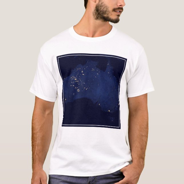 Satellite The Night Lights Of Australia. T-Shirt (Front)