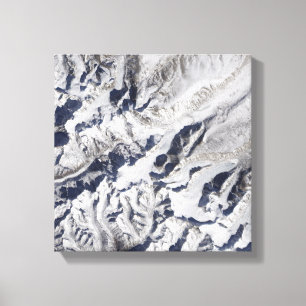 Satellite view of a Himalayan glacier Canvas Print