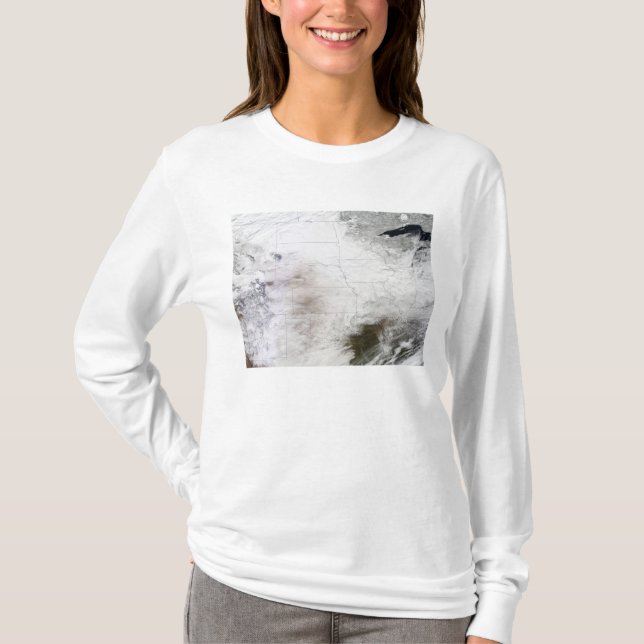 Satellite view of a massive winter storm over U T-Shirt (Front)