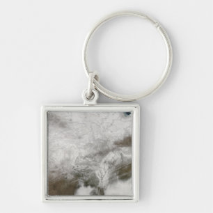 Satellite view of a severe winter storm key ring