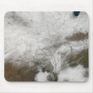Satellite view of a severe winter storm mouse mat