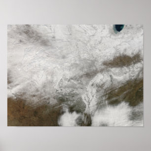 Satellite view of a severe winter storm poster
