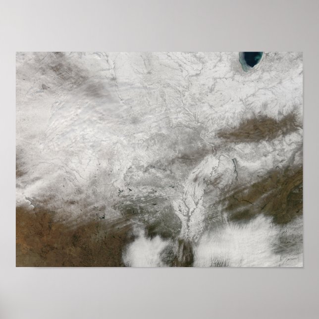Satellite view of a severe winter storm poster (Front)