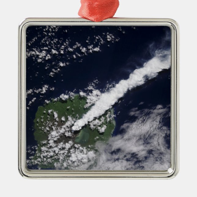 Satellite view of a thick, steam-rich plume metal tree decoration (Front)