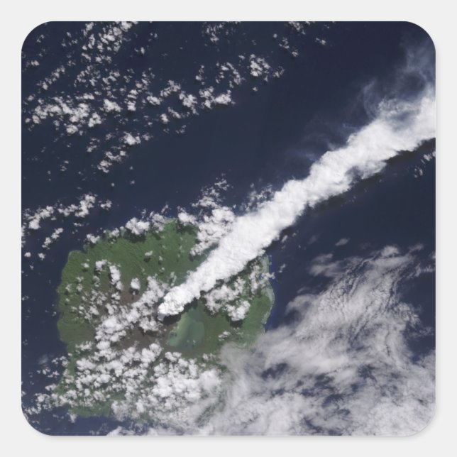Satellite view of a thick, steam-rich plume square sticker (Front)