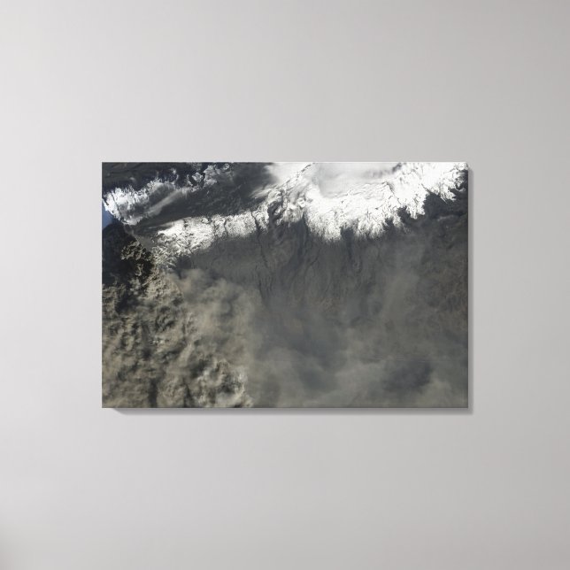 Satellite view of an ash plume 2 canvas print (Front)