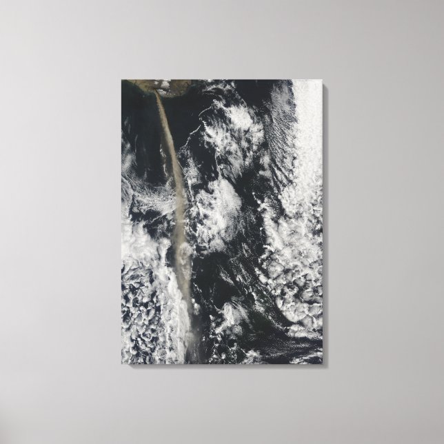 Satellite view of an ash plume canvas print (Front)