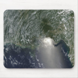 Satellite view of an oil spill mouse mat