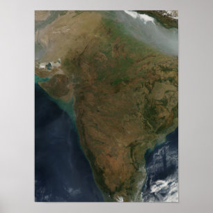 Satellite view of Central India Poster