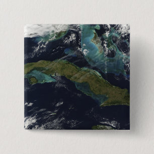 Satellite view of Cuba 15 Cm Square Badge