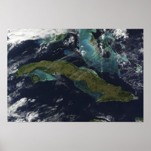 Satellite view of Cuba Poster