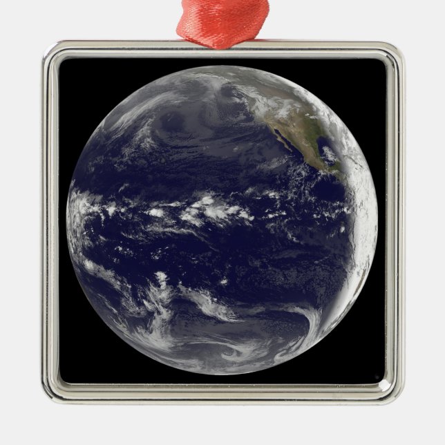 Satellite view of Earth Metal Tree Decoration (Front)