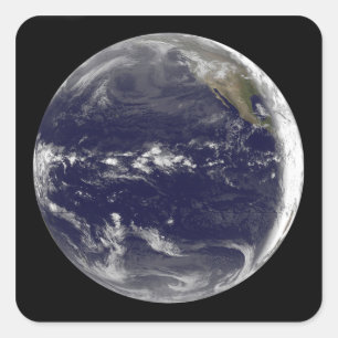 Satellite view of Earth Square Sticker
