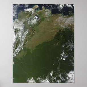 Satellite view of eastern Columbia Poster