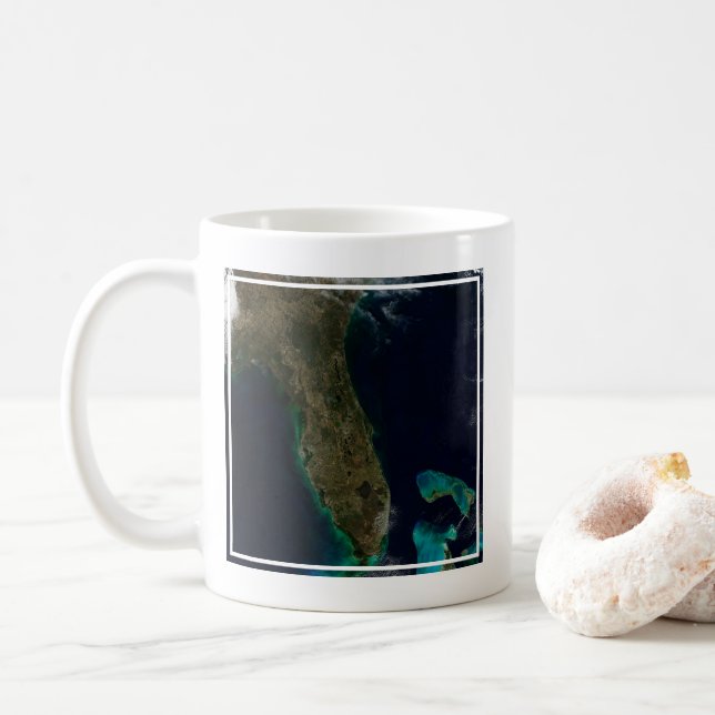Satellite View Of Florida. Coffee Mug (With Donut)