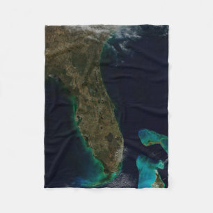 Satellite View Of Florida. Fleece Blanket