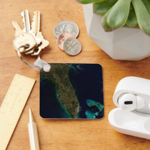 Satellite View Of Florida. Key Ring