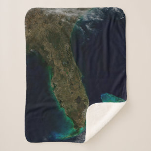 Satellite View Of Florida. Sherpa Blanket