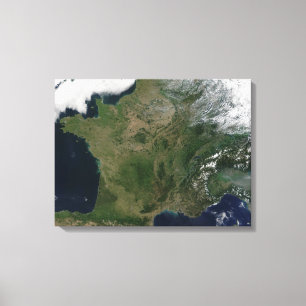 Satellite view of France Canvas Print