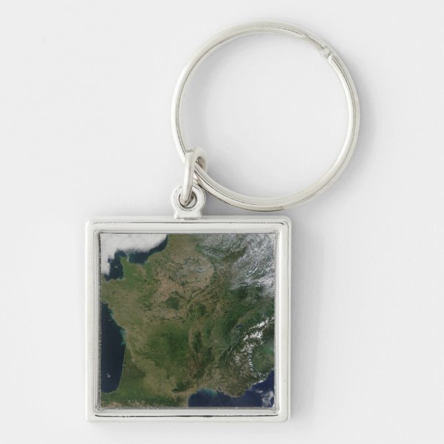 Satellite view of France Key Ring (Front)