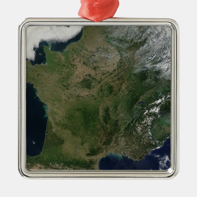 Satellite view of France Metal Tree Decoration (Front)