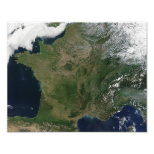 Satellite view of France Photo Print