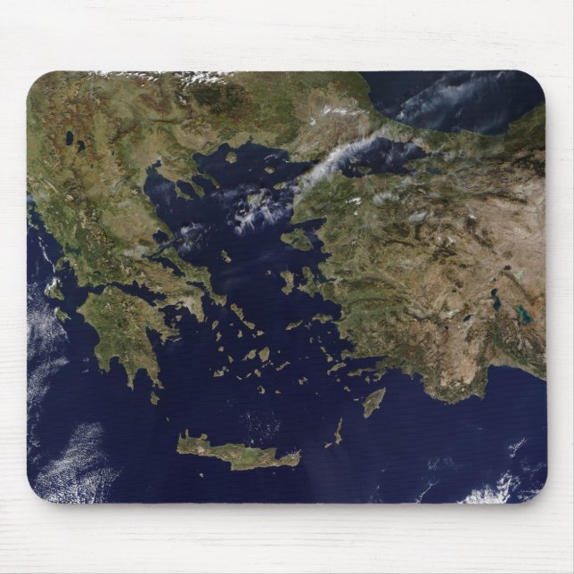 Satellite view of Greece and Turkey Mouse Mat (Front)