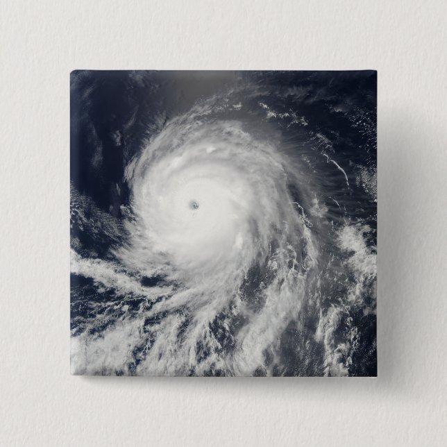 Satellite view of Hurricane Celia 15 Cm Square Badge (Front)