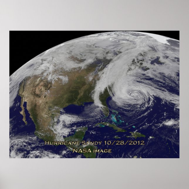 Satellite View of Hurricane Sandy 60x40 Poster (Front)