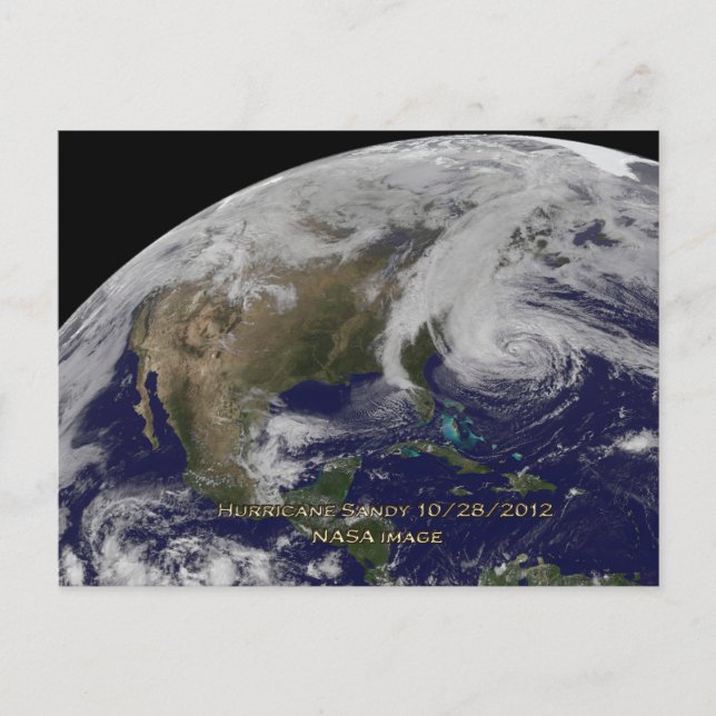 Satellite View of Hurricane Sandy Postcard (Front)