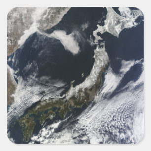 Satellite view of Japan Square Sticker