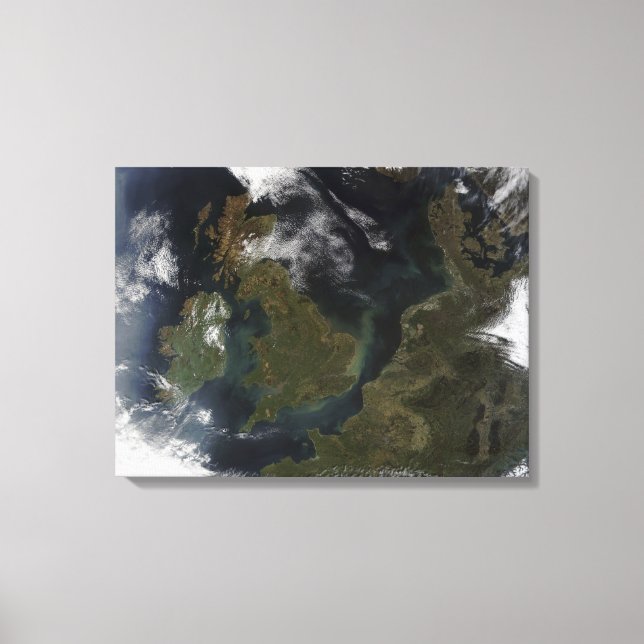 Satellite view of Northern Europe Canvas Print (Front)