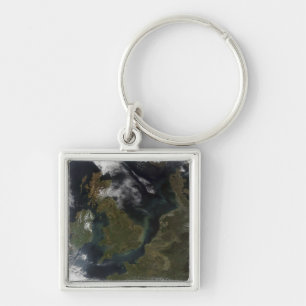 Satellite view of Northern Europe Key Ring