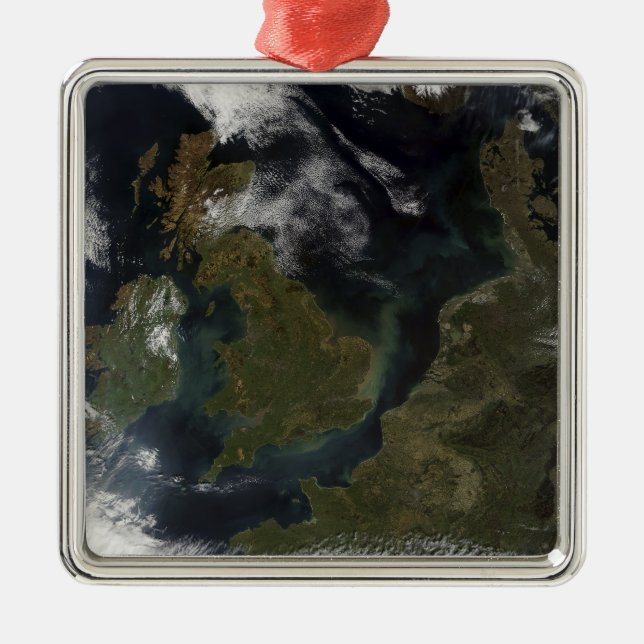 Satellite view of Northern Europe Metal Tree Decoration (Front)