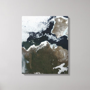 Satellite view of Northwest Canada Canvas Print