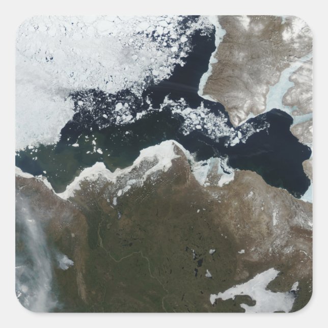 Satellite view of Northwest Canada Square Sticker (Front)