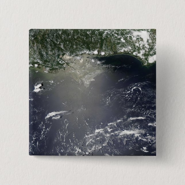 Satellite view of oil leaking 15 cm square badge (Front)