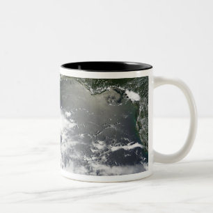Satellite view of oil leaking 2 Two-Tone coffee mug