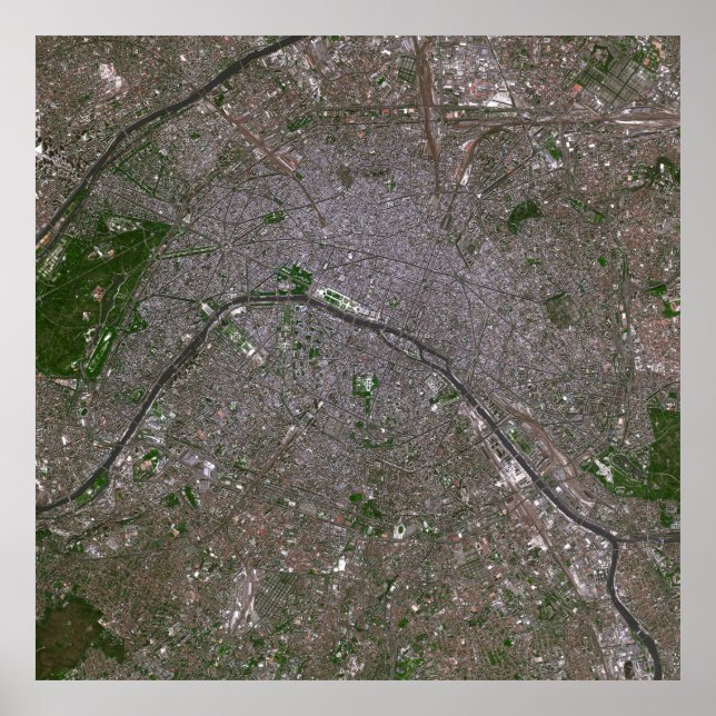Satellite view of Paris, France  Poster (Front)